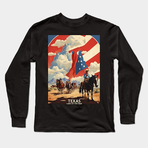 Texas United States of America Tourism Vintage Poster Long Sleeve T-Shirt by TravelersGems